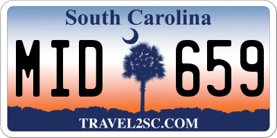SC license plate MID659