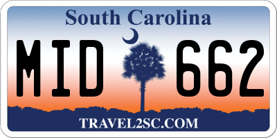 SC license plate MID662