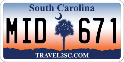 SC license plate MID671