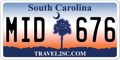 SC license plate MID676