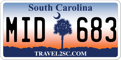 SC license plate MID683