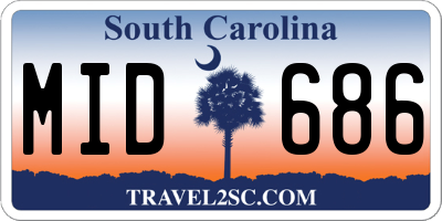 SC license plate MID686