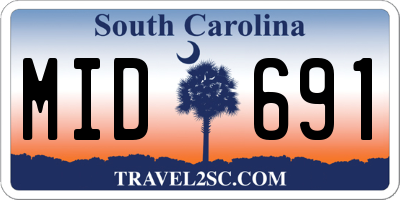 SC license plate MID691