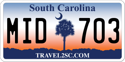 SC license plate MID703