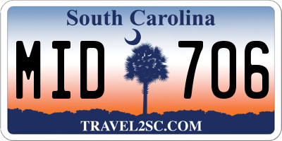 SC license plate MID706