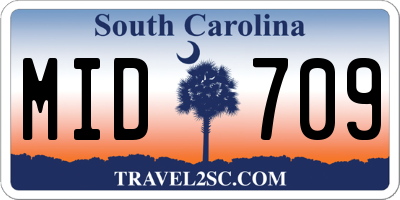 SC license plate MID709