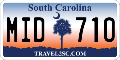 SC license plate MID710