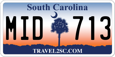SC license plate MID713