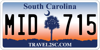 SC license plate MID715