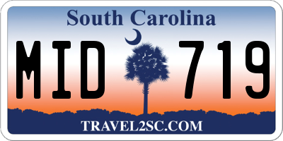 SC license plate MID719