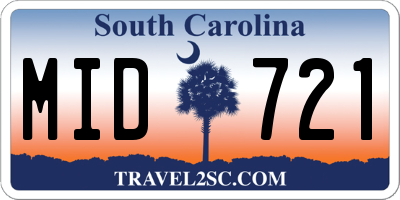 SC license plate MID721