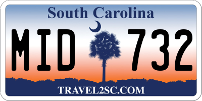 SC license plate MID732