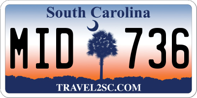 SC license plate MID736