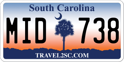 SC license plate MID738