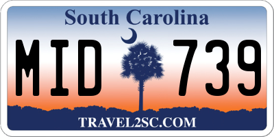 SC license plate MID739