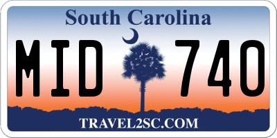 SC license plate MID740