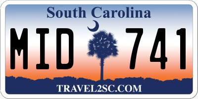 SC license plate MID741