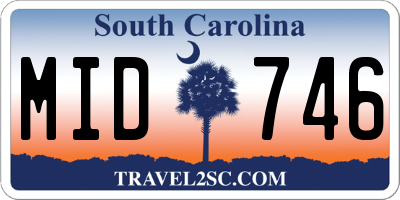 SC license plate MID746