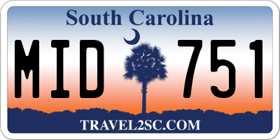 SC license plate MID751