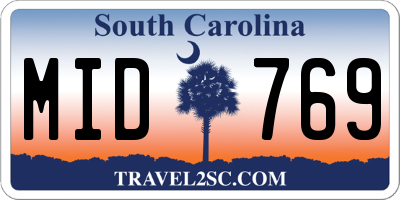 SC license plate MID769
