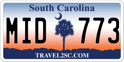 SC license plate MID773