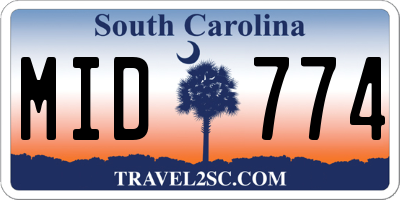 SC license plate MID774