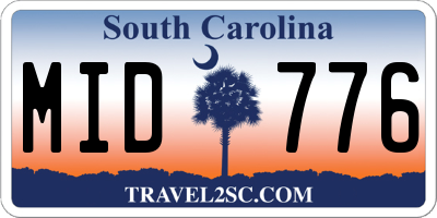 SC license plate MID776
