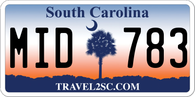 SC license plate MID783