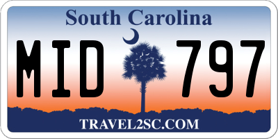 SC license plate MID797