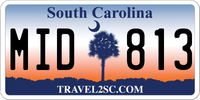 SC license plate MID813