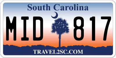 SC license plate MID817