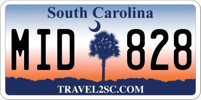 SC license plate MID828