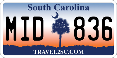 SC license plate MID836