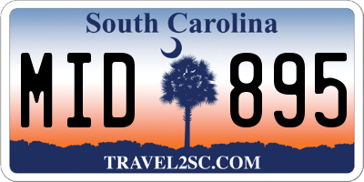 SC license plate MID895