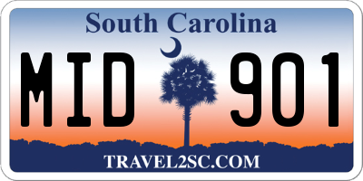 SC license plate MID901