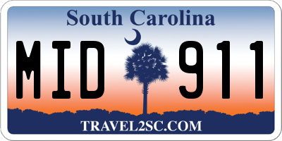 SC license plate MID911