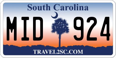 SC license plate MID924