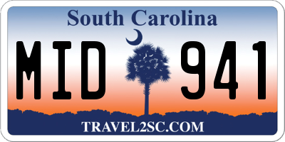 SC license plate MID941