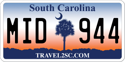 SC license plate MID944