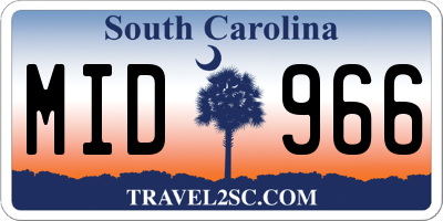 SC license plate MID966