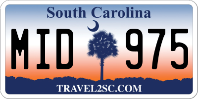 SC license plate MID975
