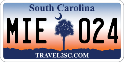 SC license plate MIE024