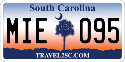 SC license plate MIE095