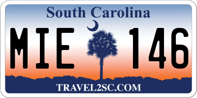 SC license plate MIE146