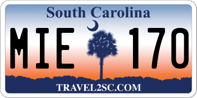 SC license plate MIE170
