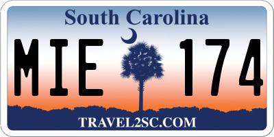 SC license plate MIE174