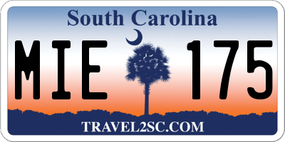 SC license plate MIE175