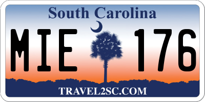 SC license plate MIE176