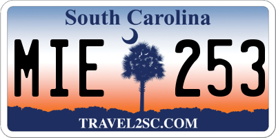 SC license plate MIE253