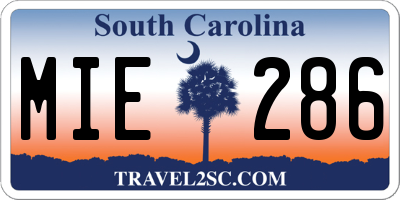 SC license plate MIE286